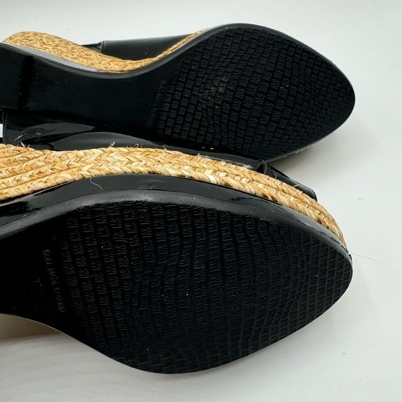 Stuart Weitzman Wedge Espadrille 5.5 Bkack patent Leather - Picture 3 of 7